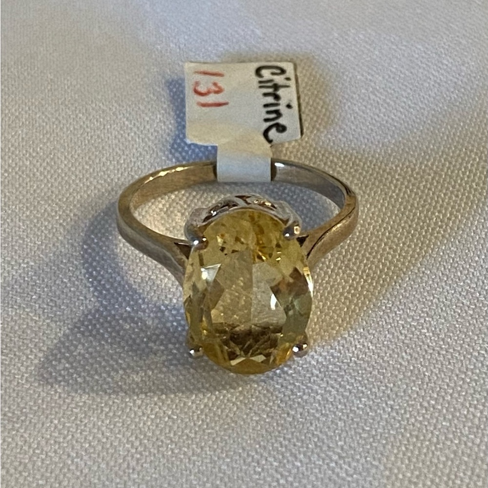 TGGC 925 Silver Citrine Ring sz 8